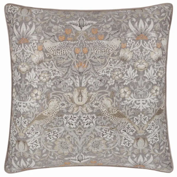 Strawberry Thief Jacquard 55cm Cushion - Biscuit from