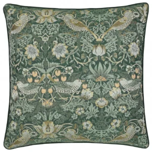 Strawberry Thief Jacquard 55cm Cushion - Forest