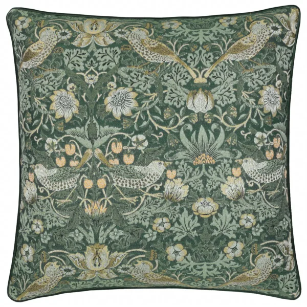 Strawberry Thief Jacquard 55cm Cushion - Forest from