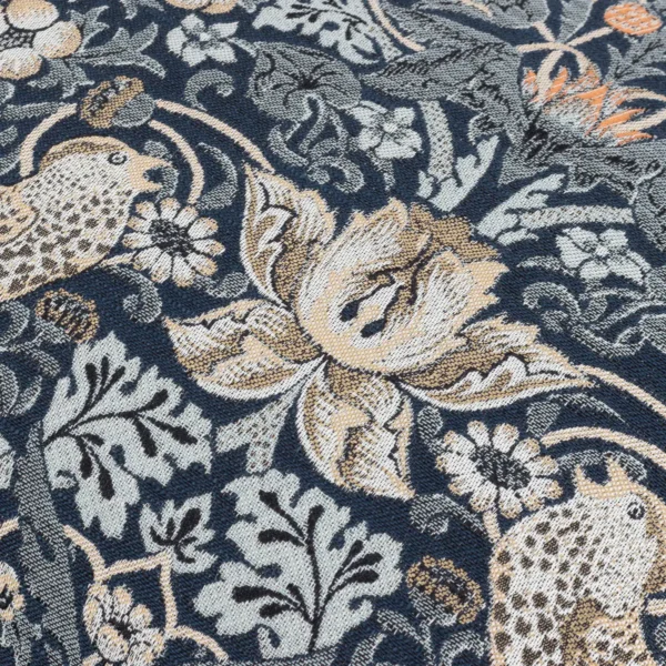 Strawberry Thief Jacquard 55cm Cushion - Indigo by Strawberry Thief Jacquard 55cm Cushion - Indigo from