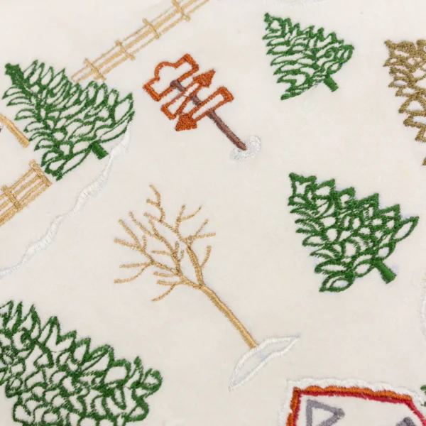 Winter Ski Lodges Embroidered 50cm Cushion - White from