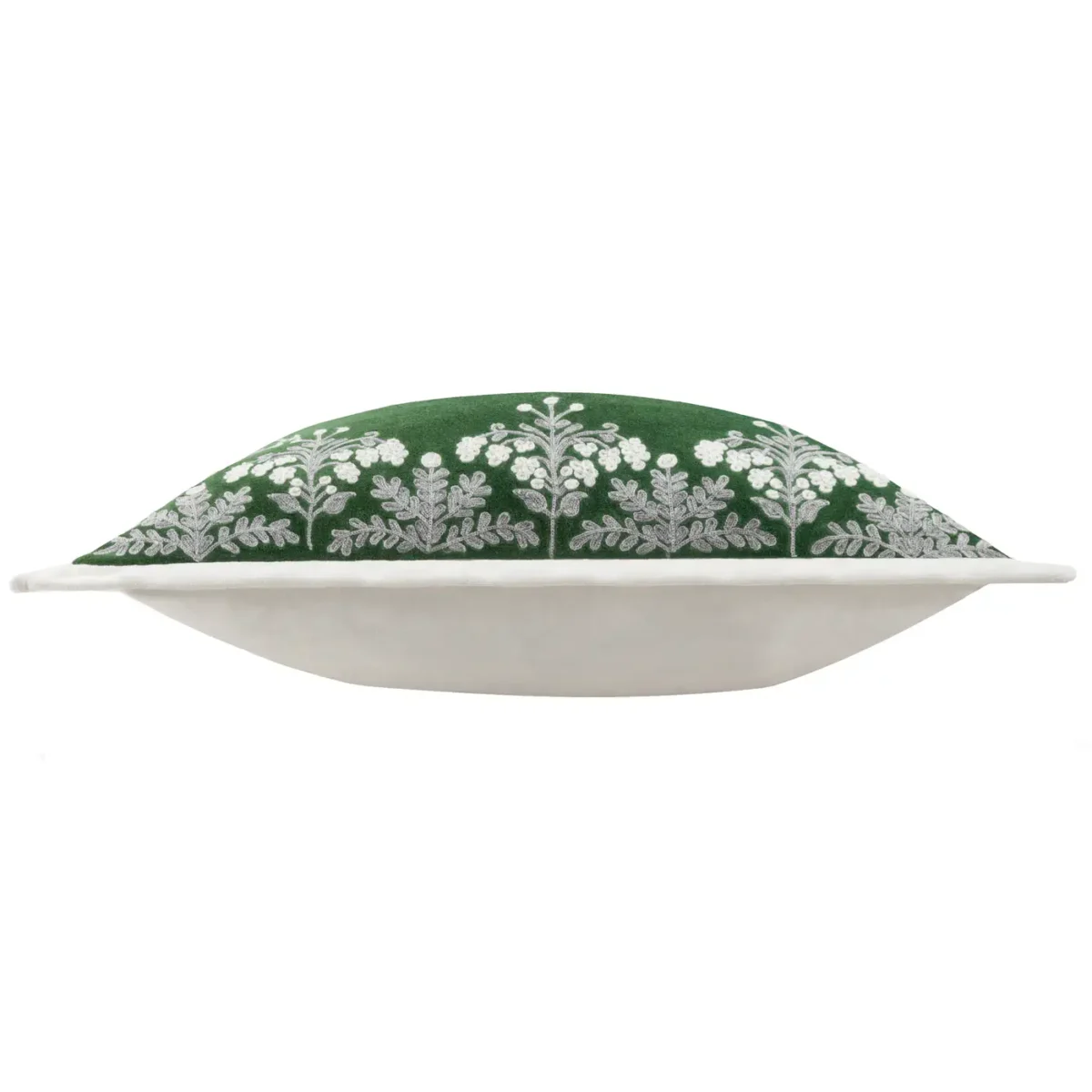 Winter Bloom Embroidered 50cm Cushion - Green by Winter Bloom Embroidered 50cm Cushion - Green from