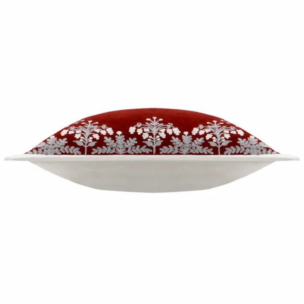 Winter Bloom Embroidered 50cm Cushion - Red by Winter Bloom Embroidered 50cm Cushion - Red from