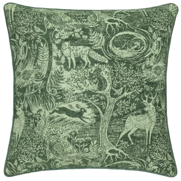 winter woods animal cushion