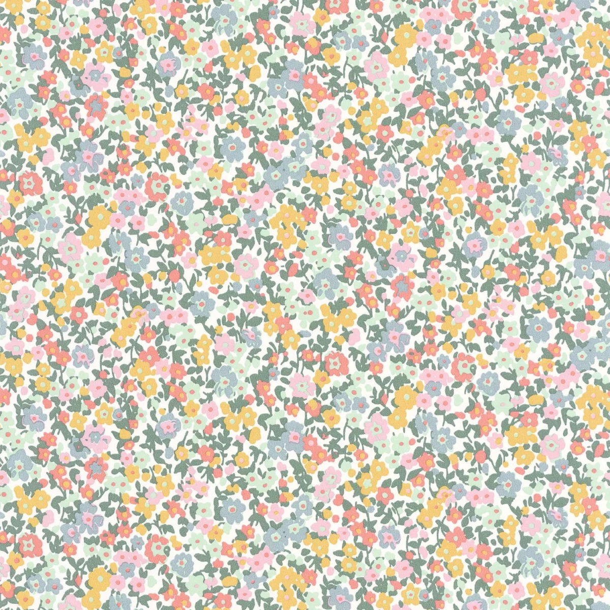Pansy Wallpaper - Bleu / Rose by multicolour botanical wallpaper from casadeco