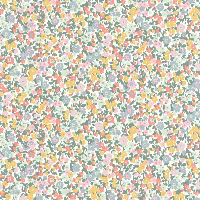 Pansy Wallpaper - Bleu / Rose swatch