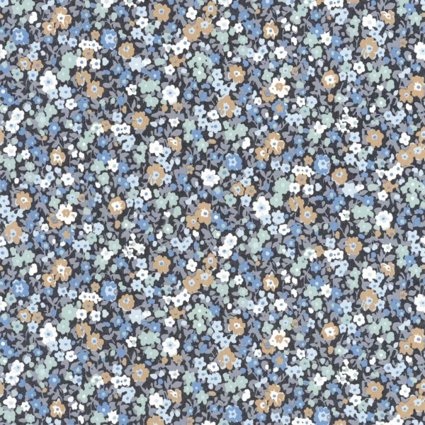 Pansy Wallpaper - Encre / Bleu by blue botanical wallpaper from casadeco