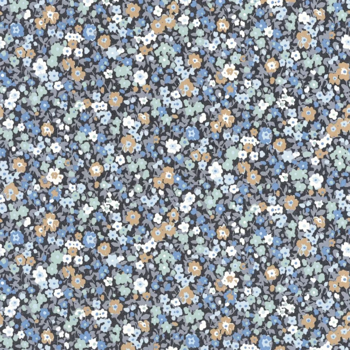 Pansy Wallpaper - Encre / Bleu swatch