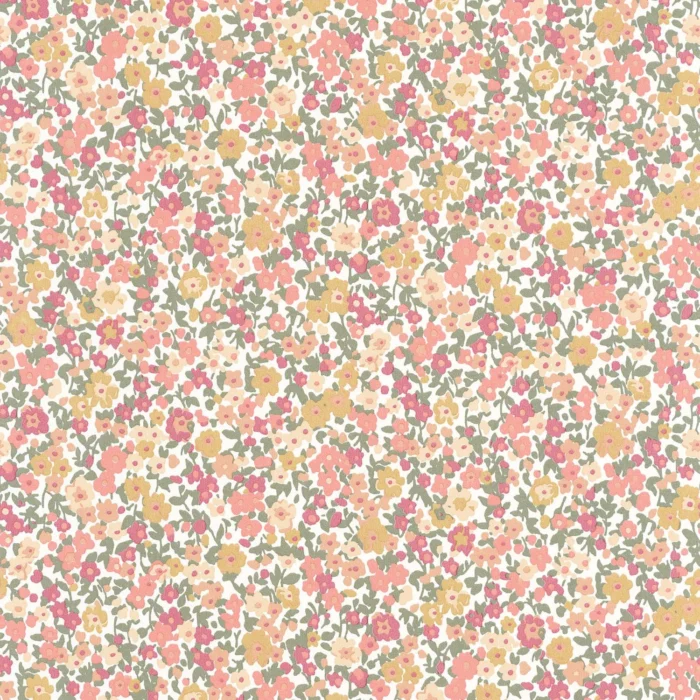 Pansy Wallpaper - Kaki / Rouge / Beige swatch