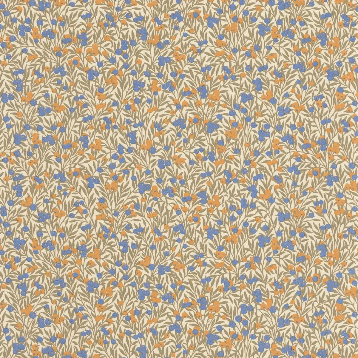 Cherry Wallpaper - Naturel / Bleu by yellow botanical wallpaper from casadeco