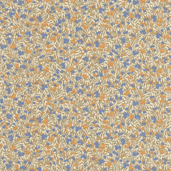 Cherry Wallpaper - Naturel / Bleu by yellow botanical wallpaper from casadeco