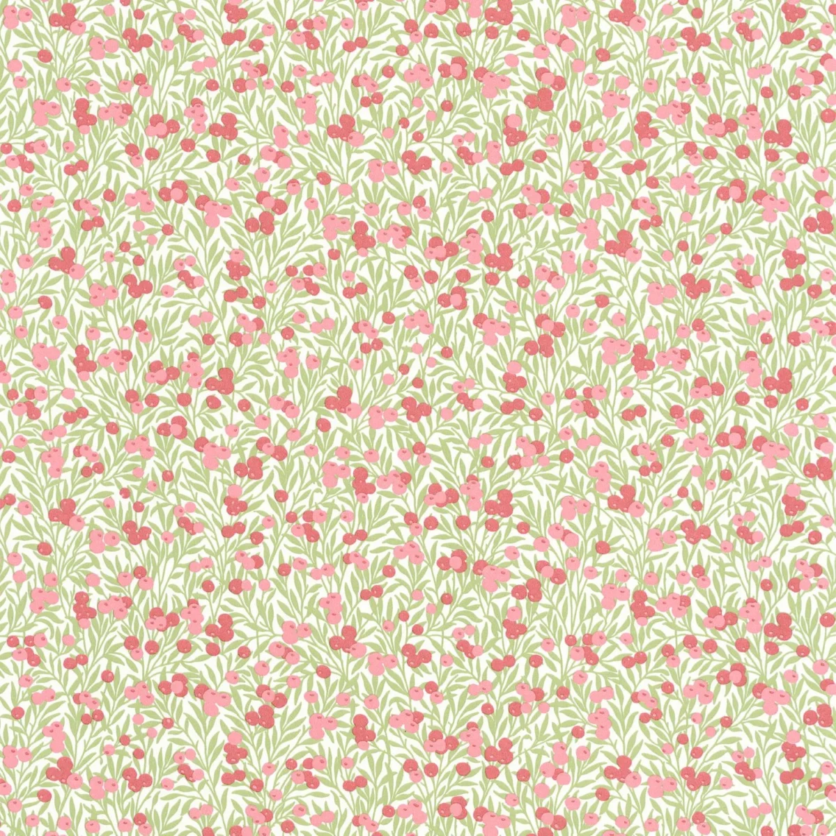 Cherry Wallpaper - Blanc / Rose by green botanical wallpaper from casadeco