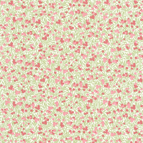 Cherry Wallpaper - Blanc / Rose by green botanical wallpaper from casadeco