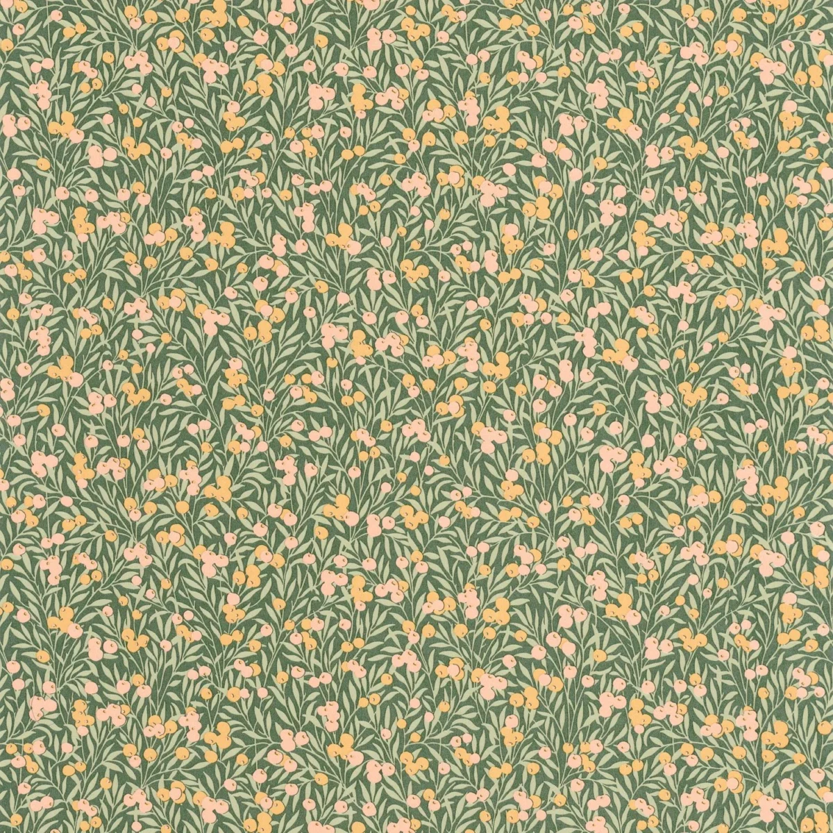 Cherry Wallpaper - Vert / Nude by green botanical wallpaper from casadeco