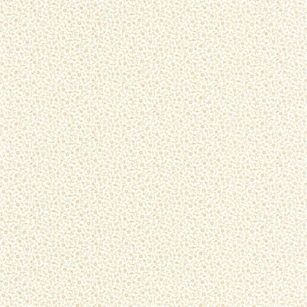 Myosotis Wallpaper - Ficelle / Blanc by yellow botanical wallpaper from casadeco