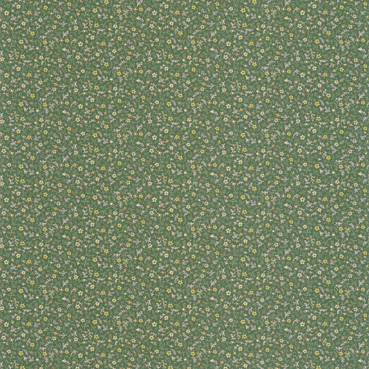 Myosotis Wallpaper - Vert Mousse by green botanical wallpaper from casadeco
