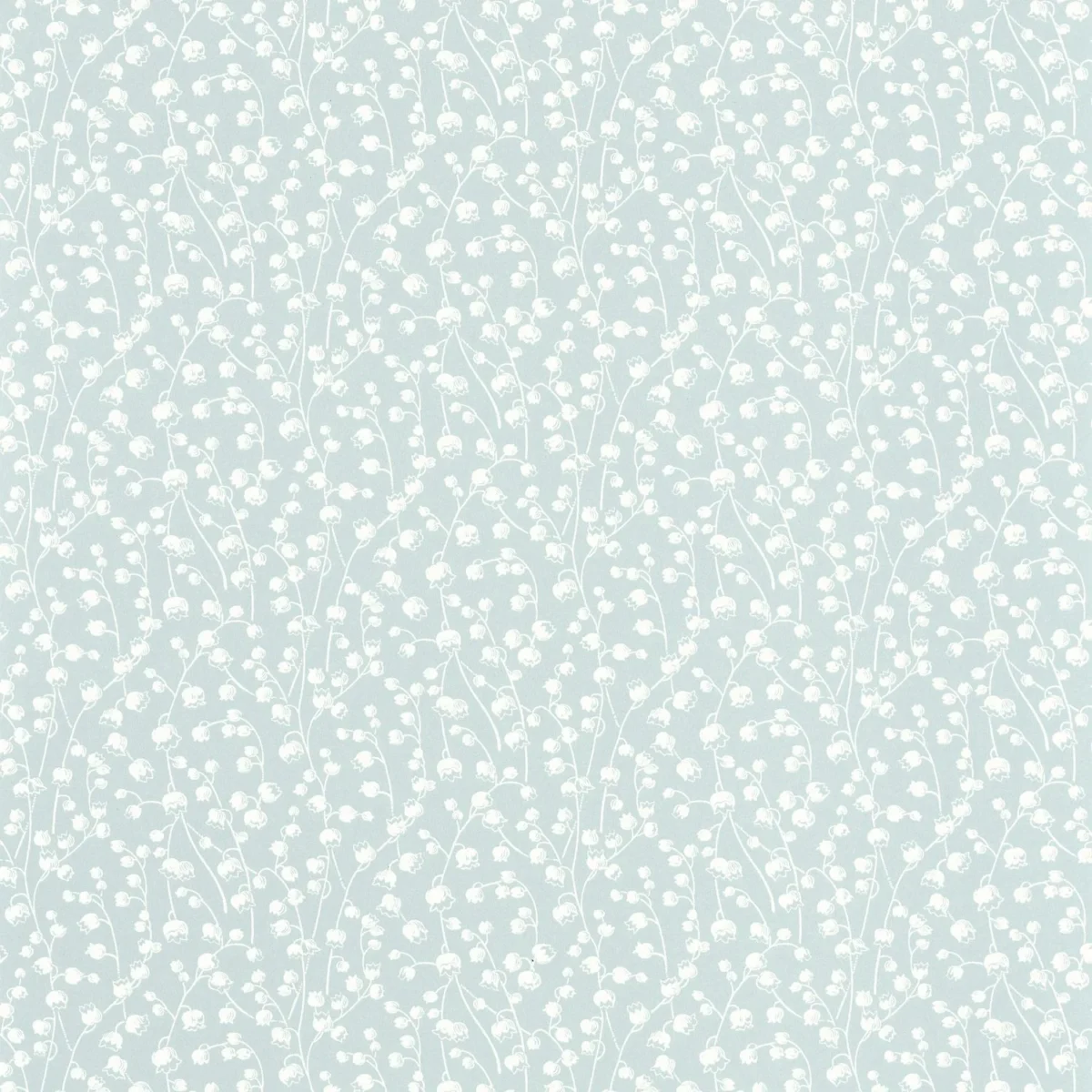 Lily Of The Valley Wallpaper - Bleu Ciel by blue botanical wallpaper from casadeco