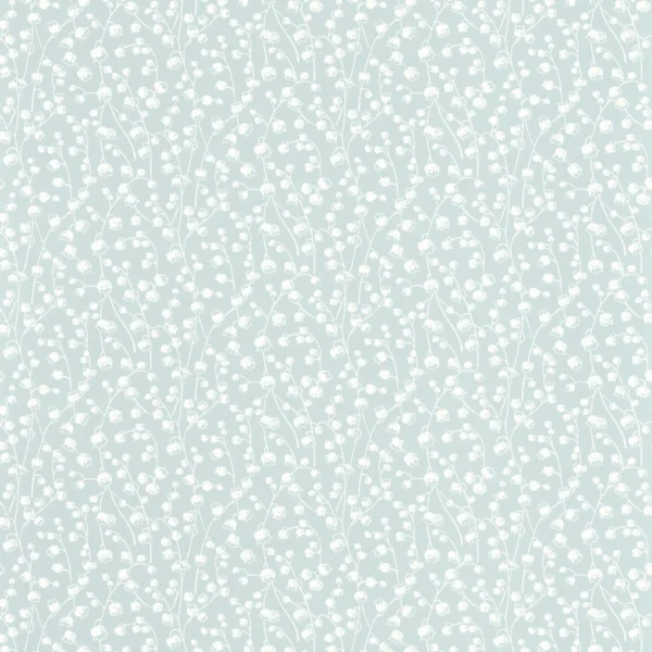 Lily Of The Valley Wallpaper - Bleu Ciel by blue botanical wallpaper from casadeco