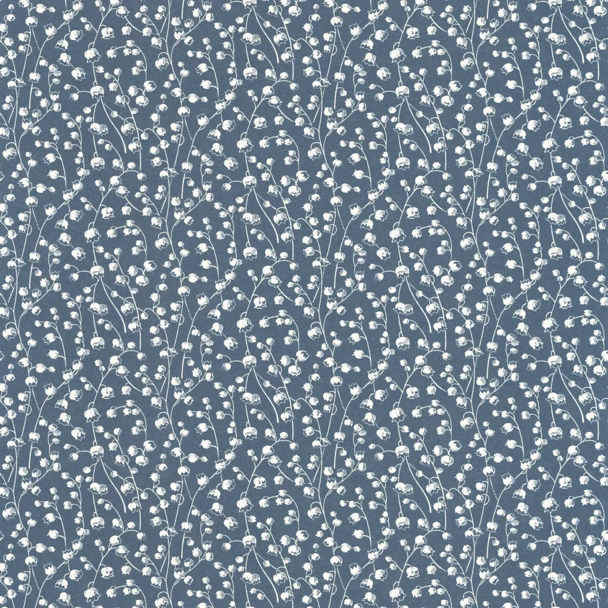 Lily Of The Valley Wallpaper - Bleu Nuit by blue botanical wallpaper from casadeco