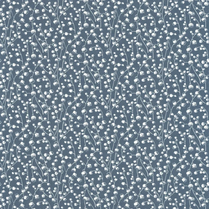 Lily Of The Valley Wallpaper - Bleu Nuit swatch