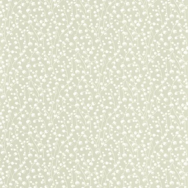 Lily Of The Valley Wallpaper - Vert Sauge by green botanical wallpaper from casadeco