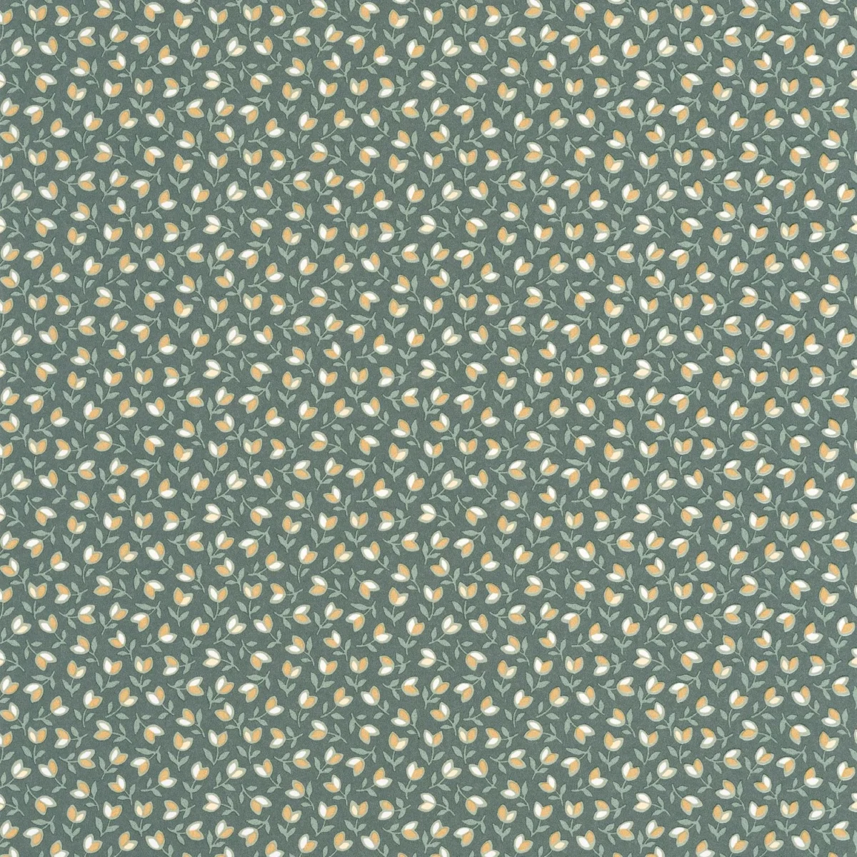 Darwin Tulip Wallpaper - Vert Anglais by green botanical wallpaper from casadeco