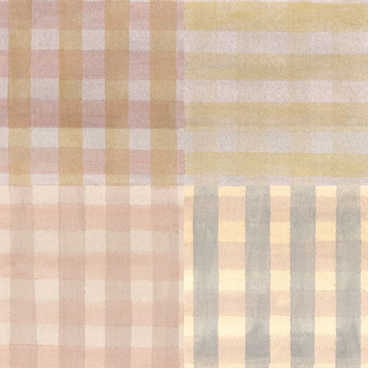 Patchwork Vichy Wallpaper - Multico Vintage by multicolour geometric wallpaper from casadeco