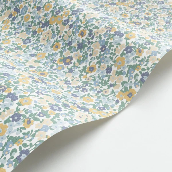 Pansy Wallpaper - Bleu / Jaune by green botanical wallpaper