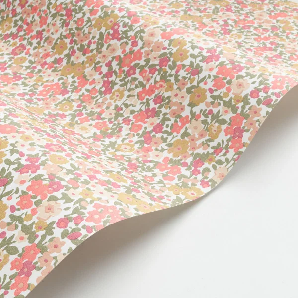 Pansy Wallpaper - Kaki / Rouge / Beige by orange botanical wallpaper