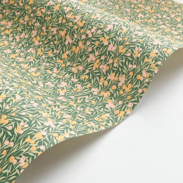 Cherry Wallpaper - Vert / Nude by green botanical wallpaper