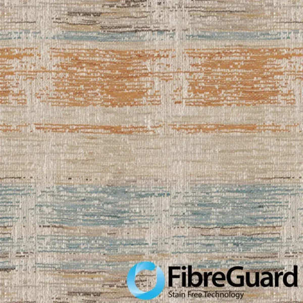 Aquarius Fabric - Island by STRIPE ORANGE BLUE FABRIC