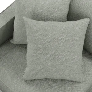 GREY BLUE GEOMETRIC FABRIC CUSHION