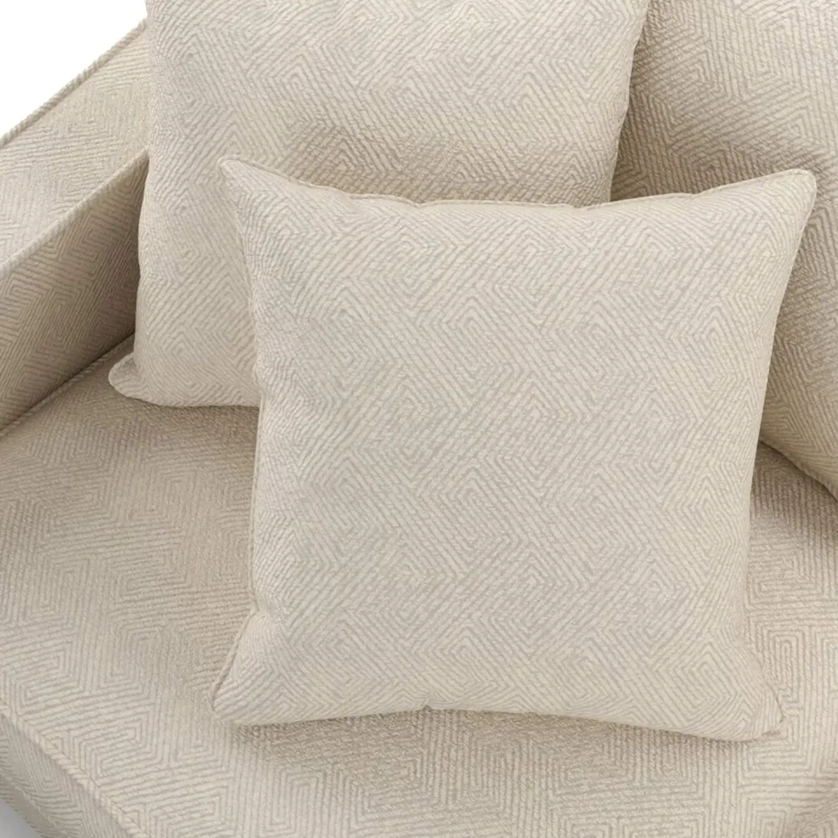 CREAM GEOMETRIC FABRIC CUSHION