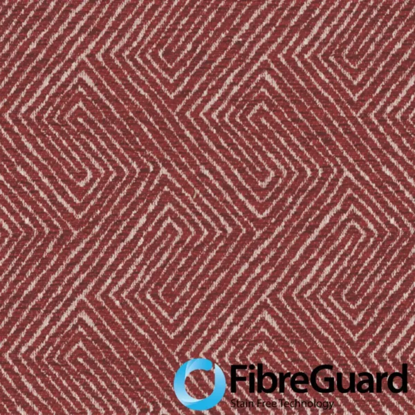 Nemea Fabric - Crimson by RED GEOMETRIC FABRIC