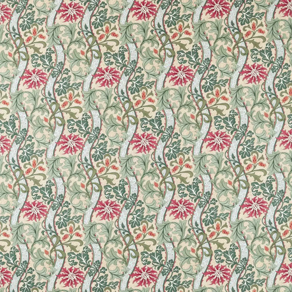 Cornflower Fabric - Russet / Forest by red botanical woven fabric from William Morris & Co