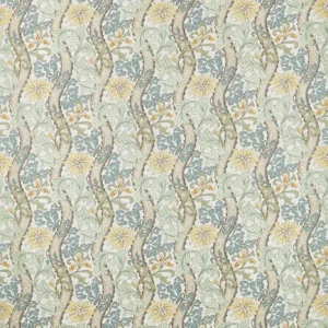 yellow botanical woven fabric from William Morris & Co