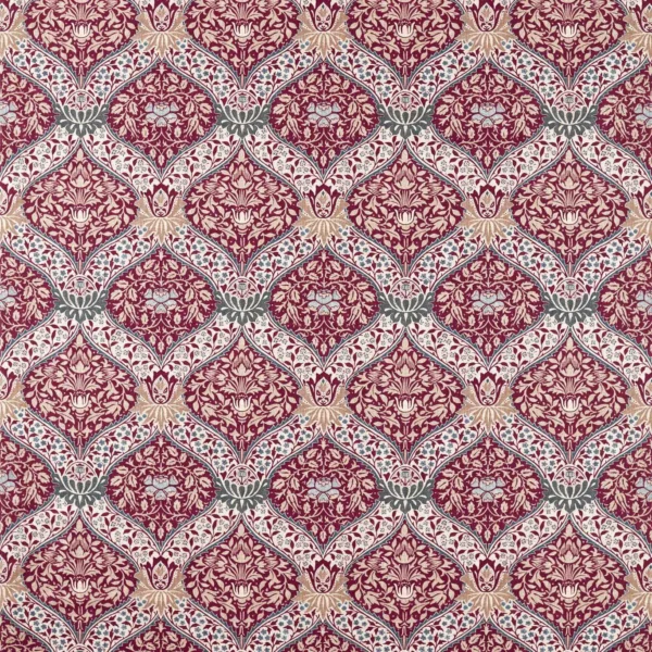 Norbury Fabric - Madder by red botanical cotton fabric from William Morris & Co