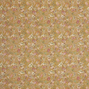 yellow botanical cotton fabric from William Morris & Co