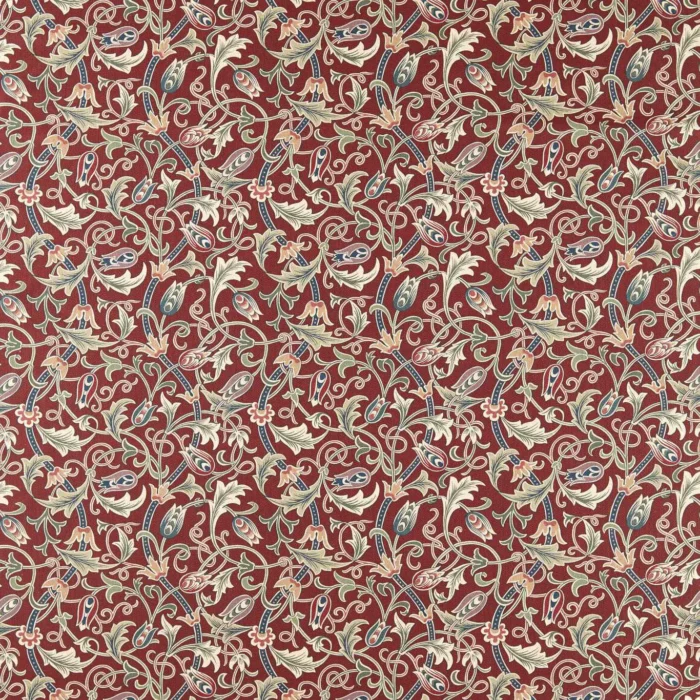 Scrolling Tulip Fabric - Plum swatch