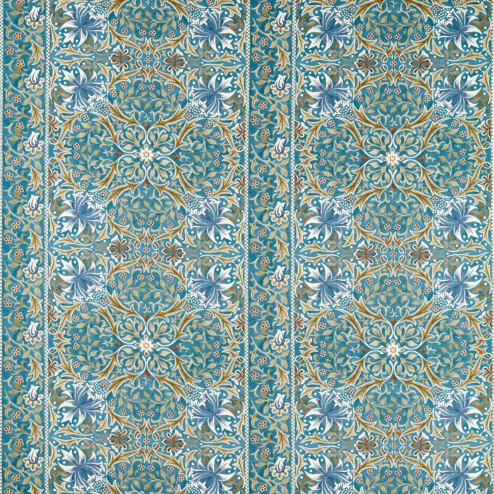 Walthamstow Fabric - Teal / Ochre swatch