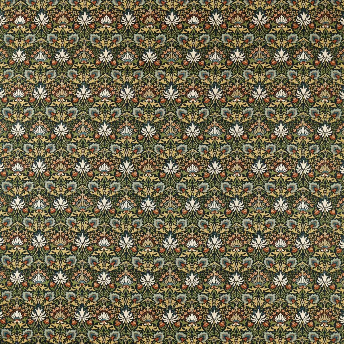 green botanical linen fabric from William Morris & Co