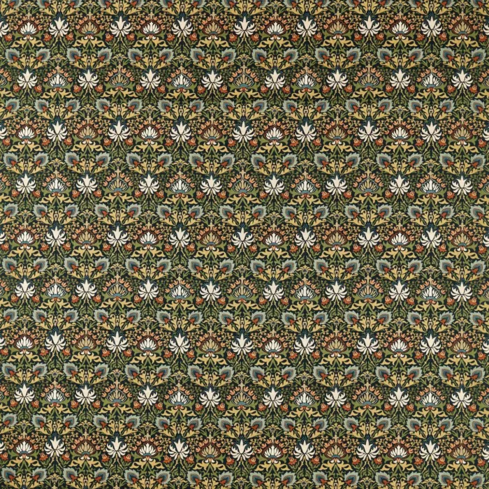 Meda Iris Fabric - Forest / Russet swatch