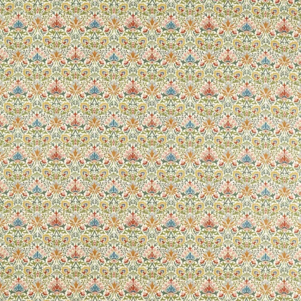 Meda Iris Fabric - Multi by multicolour botanical linen fabric from William Morris & Co