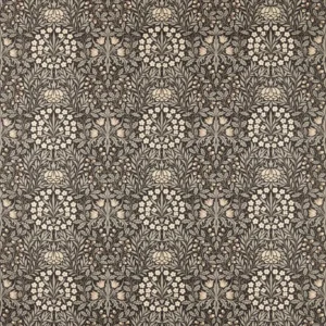 brown botanical linen fabric from William Morris & Co