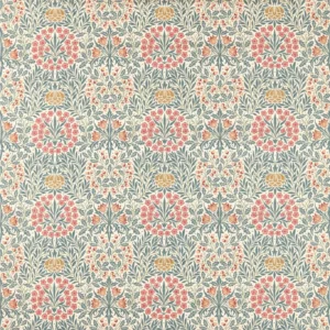red botanical linen fabric from William Morris & Co