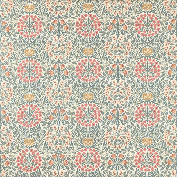 Daisy & Oak Fabric - Madder / Teal swatch