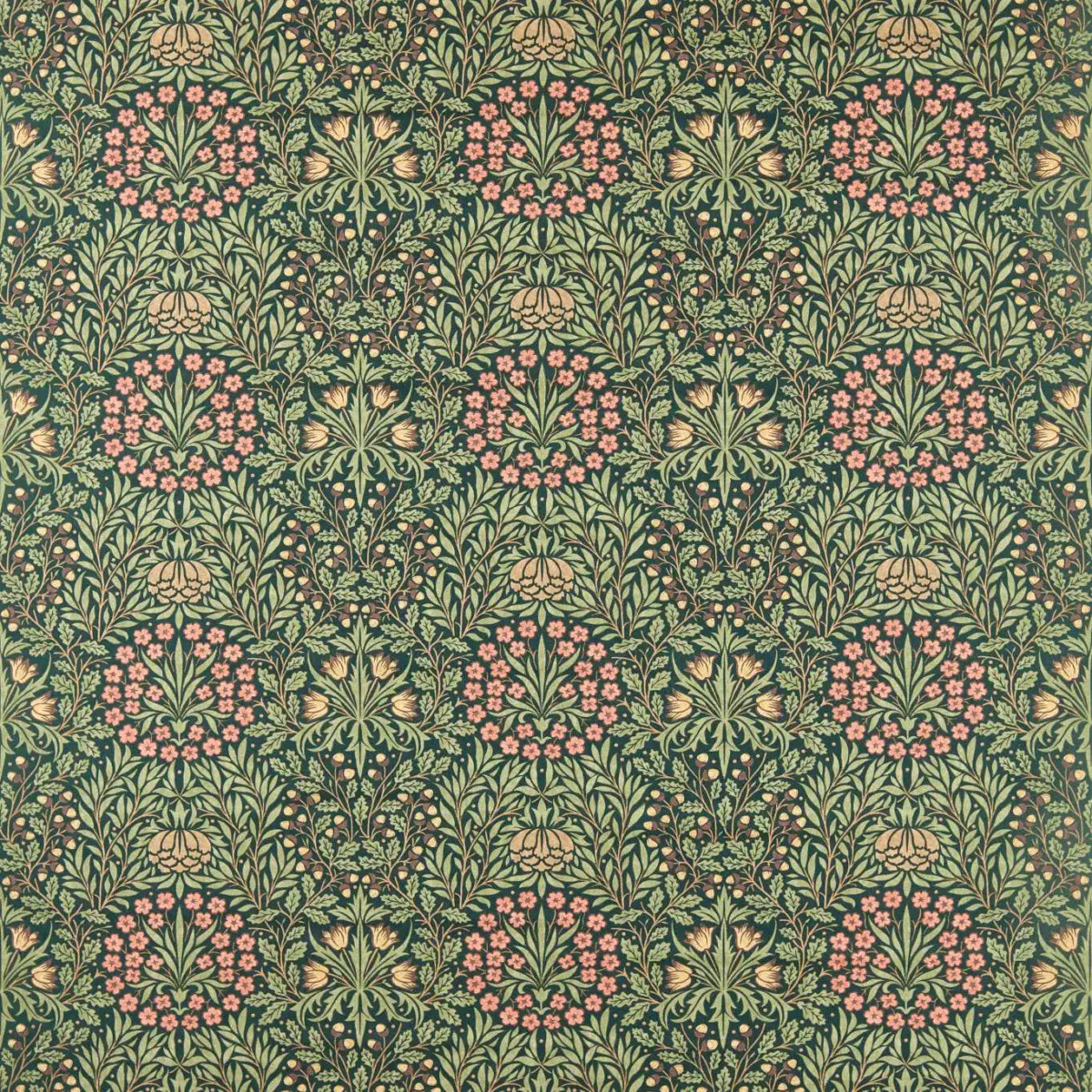 green botanical linen fabric from William Morris & Co