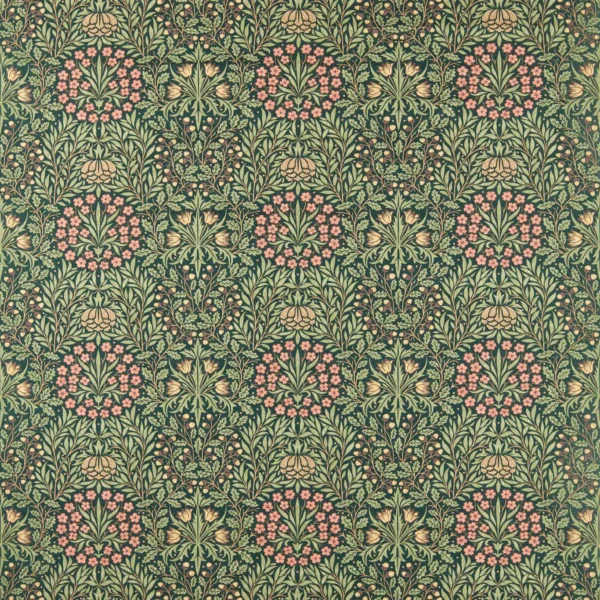 Daisy & Oak Fabric - Forest by green botanical linen fabric from William Morris & Co