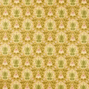 yellow botanical linen fabric from William Morris & Co