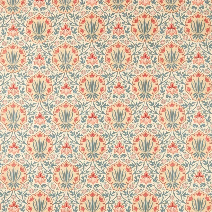 Iris & Rose Fabric - Indigo / Crimson swatch
